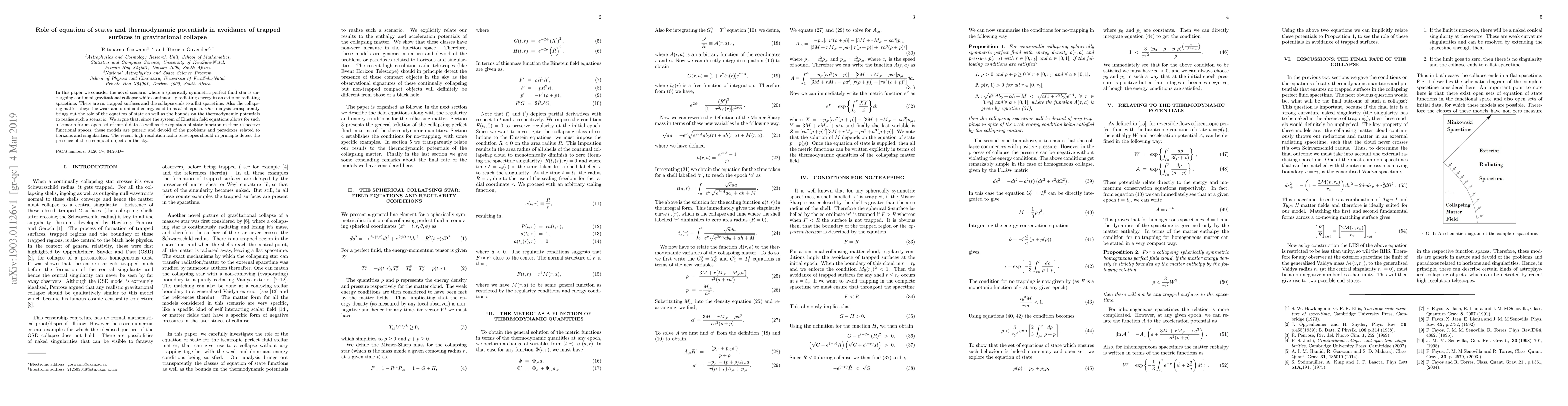 Thumbnail for Role of equation of states and thermodynamic potentials in avoidance of
  trapped surfaces in gravitational collapse