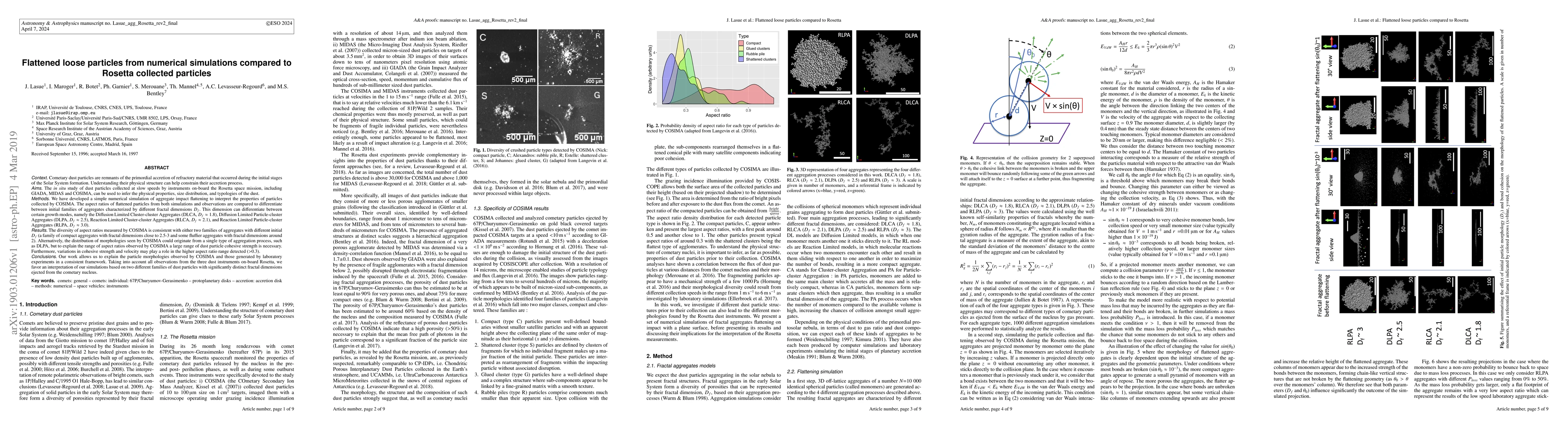 Thumbnail for Flattened loose particles from numerical simulations compared to Rosetta
  collected particles