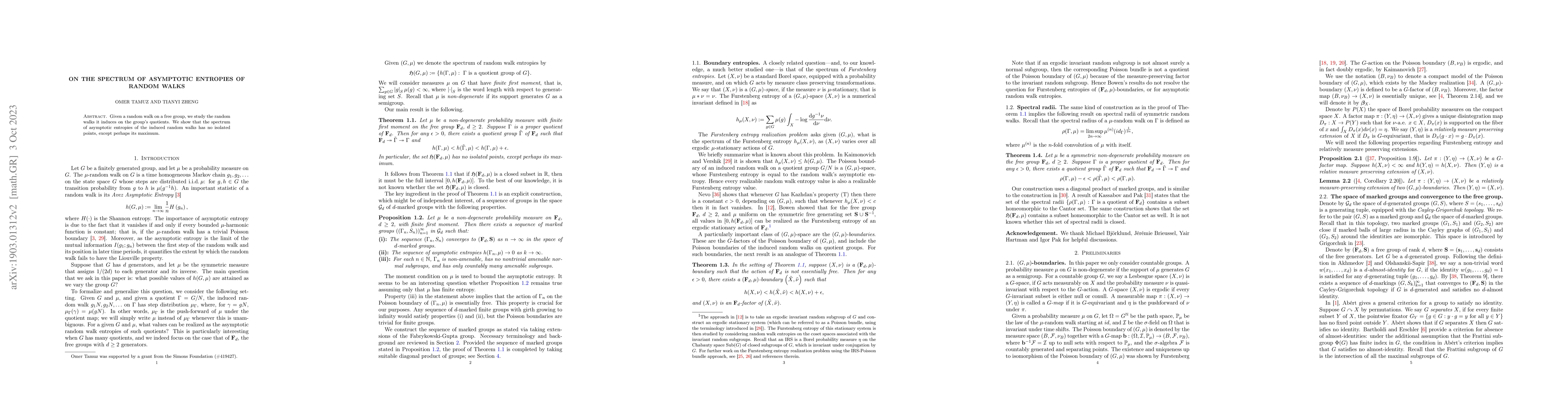 Thumbnail for On the spectrum of asymptotic entropies of random walks