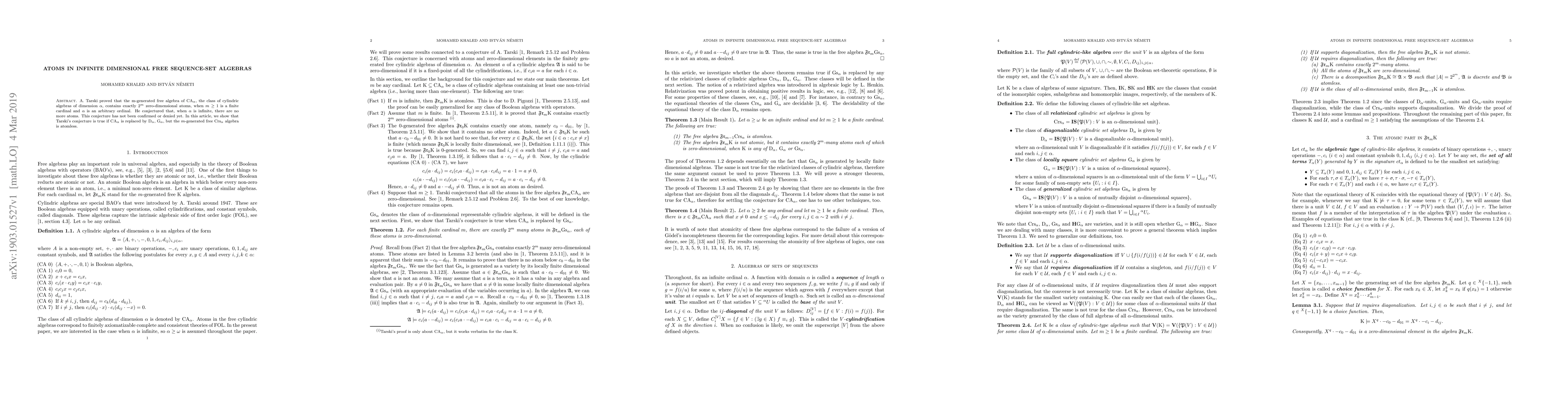 Thumbnail for Atoms in infinite dimensional free sequence-set algebras