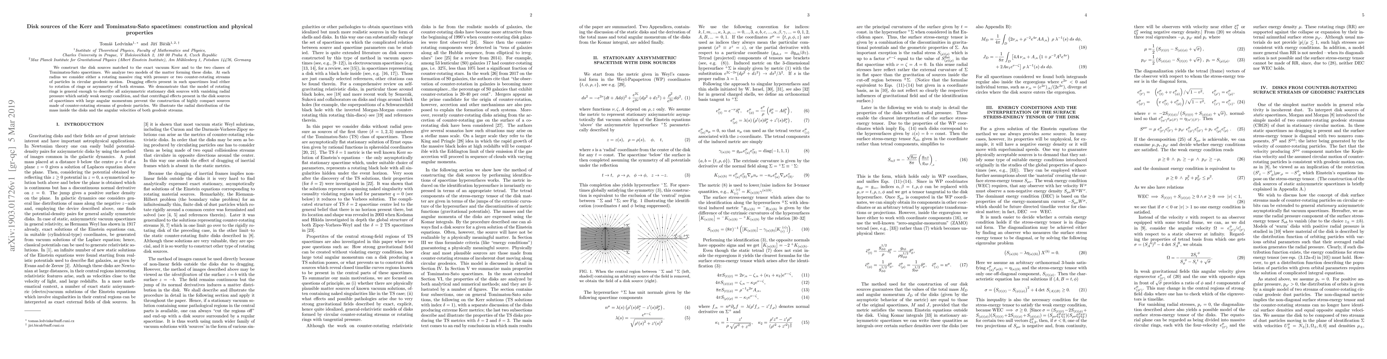 Thumbnail for Disk sources of the Kerr and Tomimatsu-Sato spacetimes: construction and
  physical properties