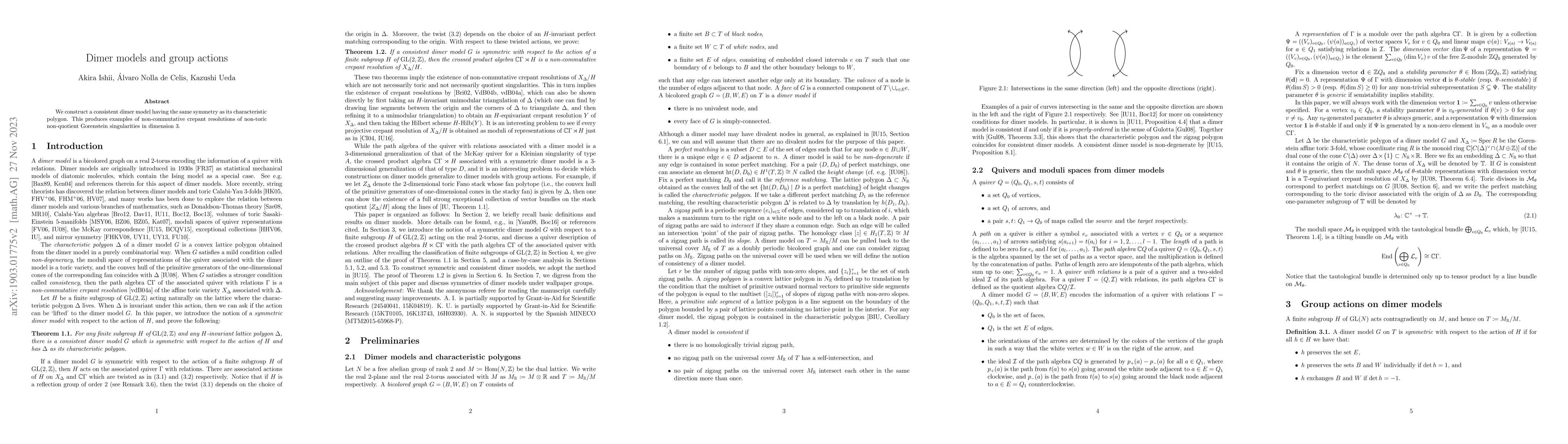 Thumbnail for Dimer models and group actions