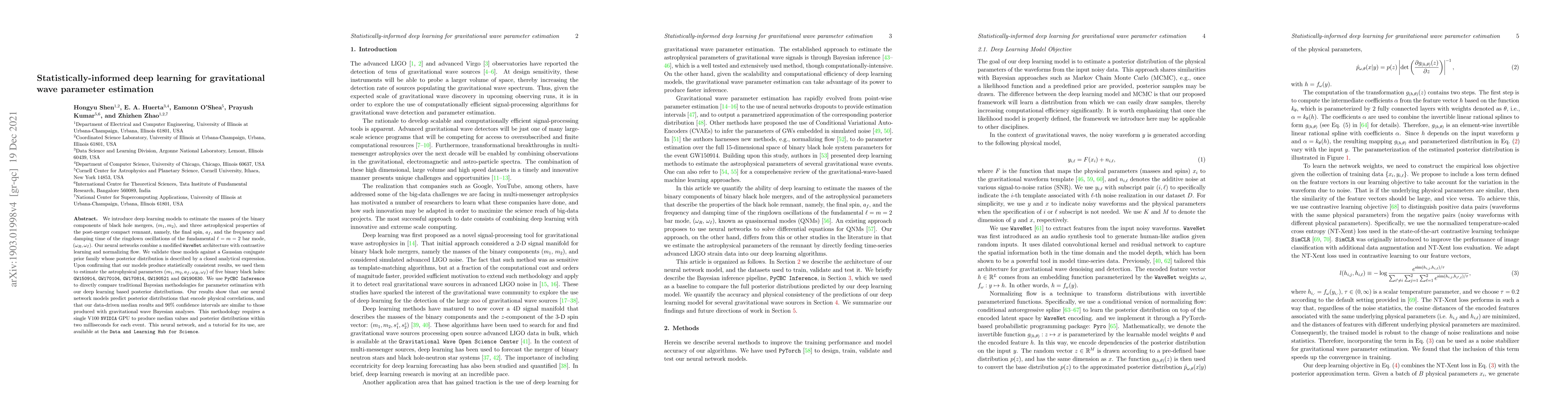 Thumbnail for Statistically-informed deep learning for gravitational wave parameter
  estimation