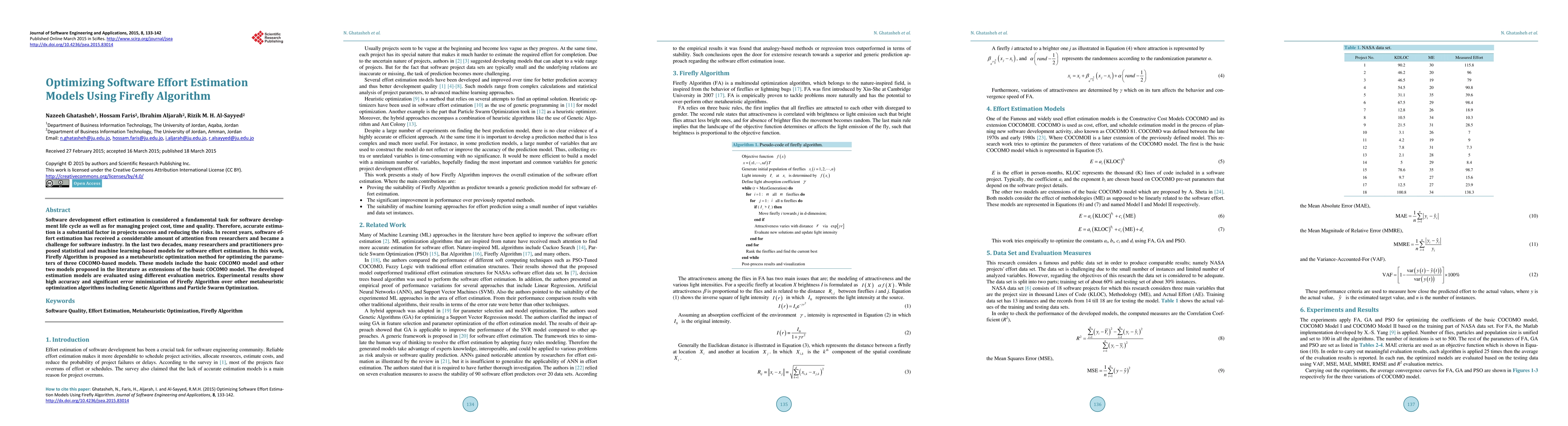 Thumbnail for Optimizing Software Effort Estimation Models Using Firefly Algorithm