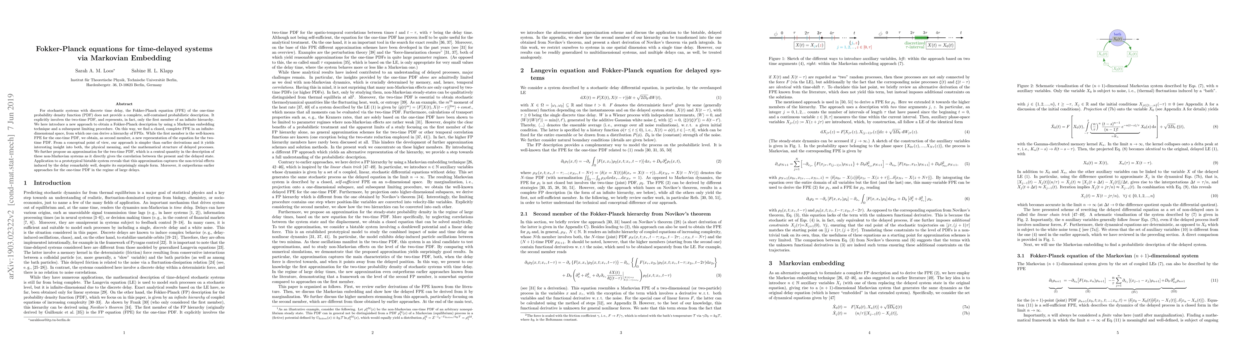 Thumbnail for Fokker-Planck equations for time-delayed systems via Markovian Embedding