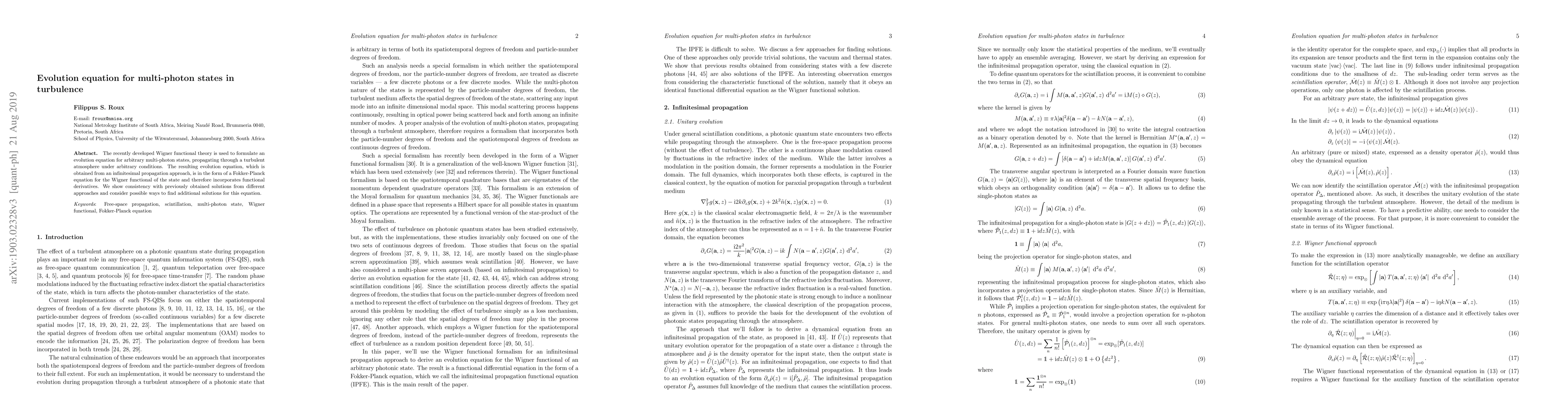 Thumbnail for Evolution equation for multi-photon states in turbulence