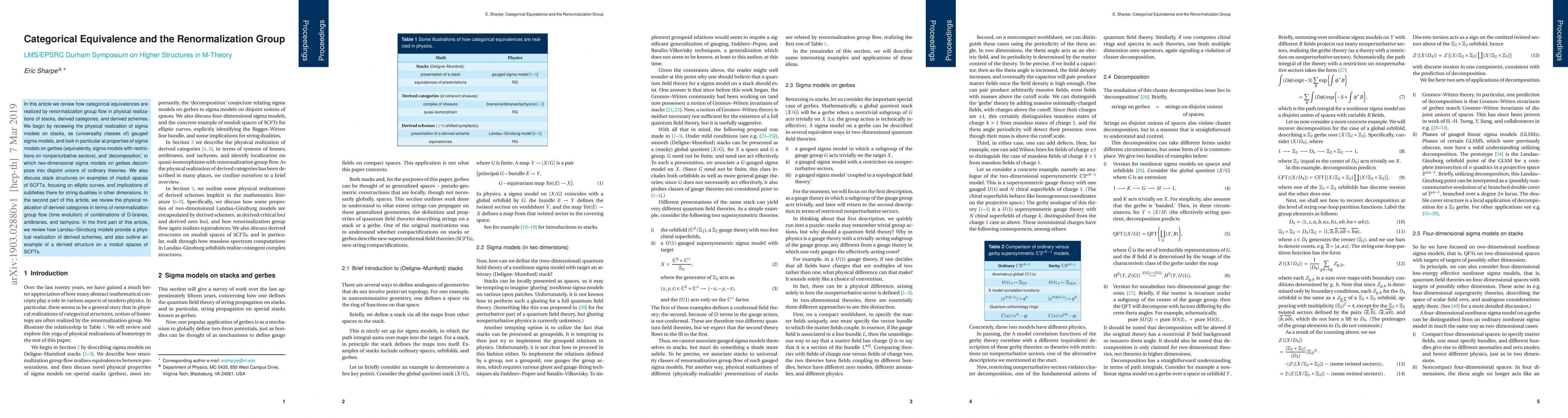 Thumbnail for Categorical Equivalence and the Renormalization Group