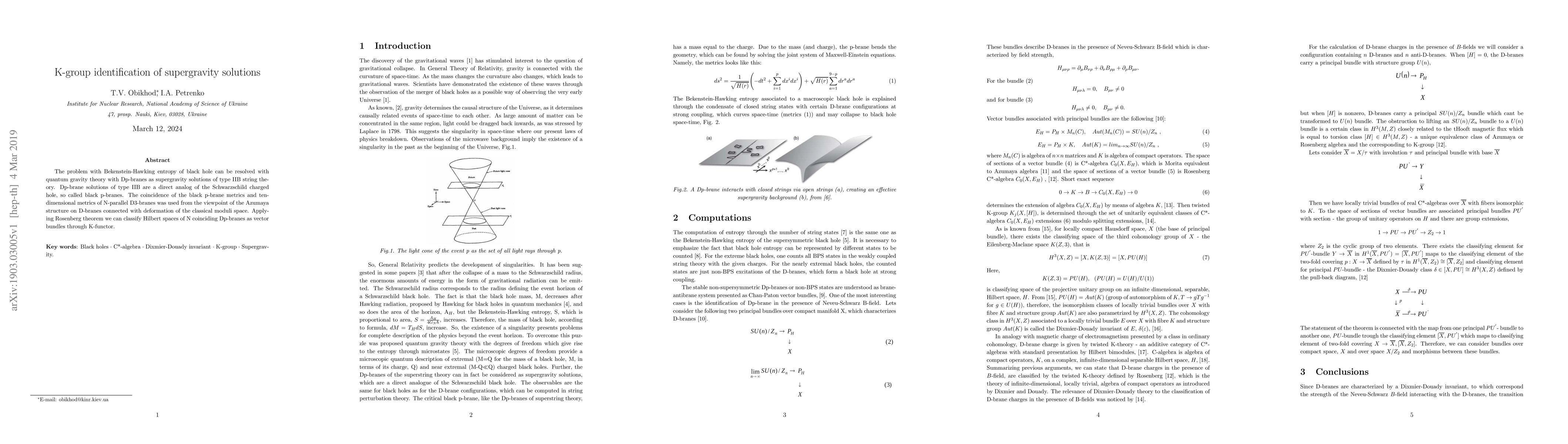 Thumbnail for K-group identification of supergravity solutions