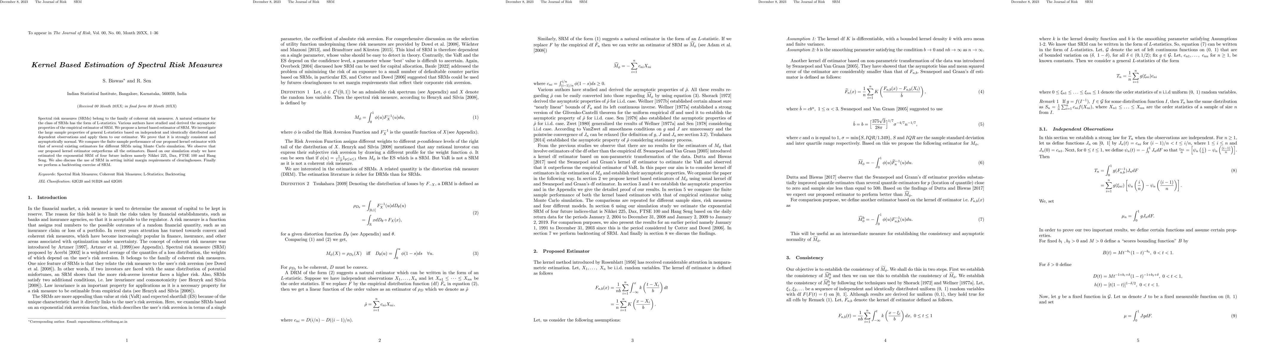 Thumbnail for Kernel Based Estimation of Spectral Risk Measures