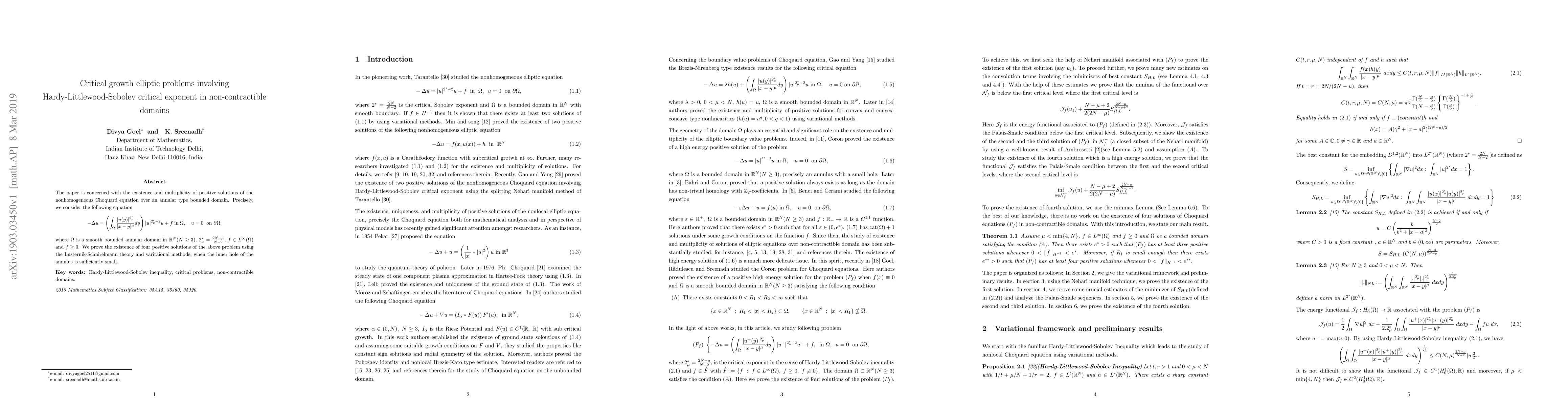 Thumbnail for Critical growth elliptic problems involving Hardy-Littlewood-Sobolev
  critical exponent in non-contractible domains