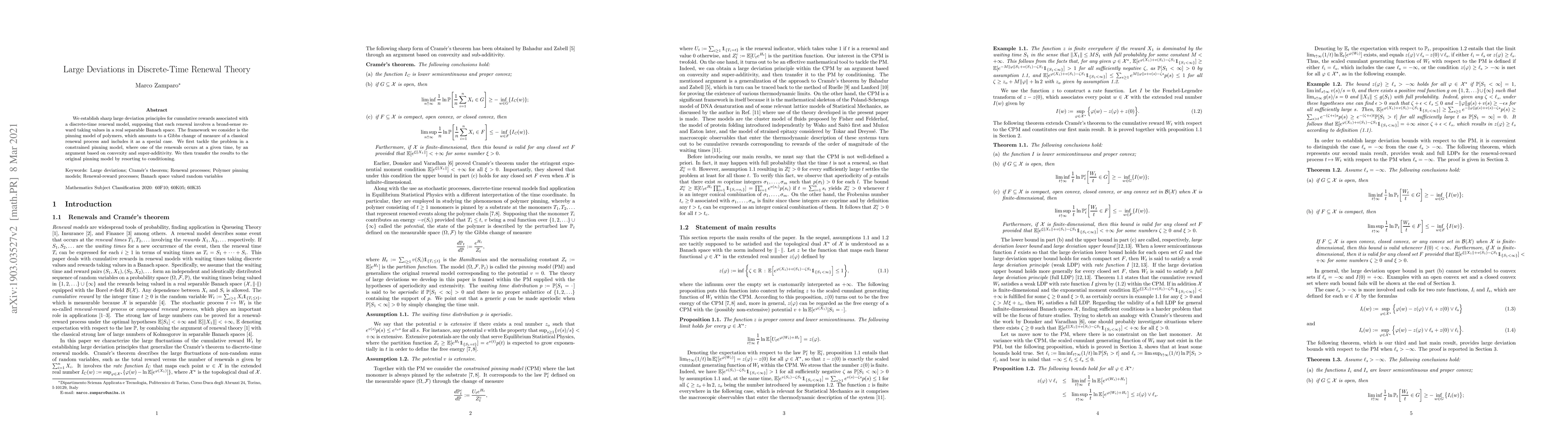 Thumbnail for Large Deviations in Discrete-Time Renewal Theory