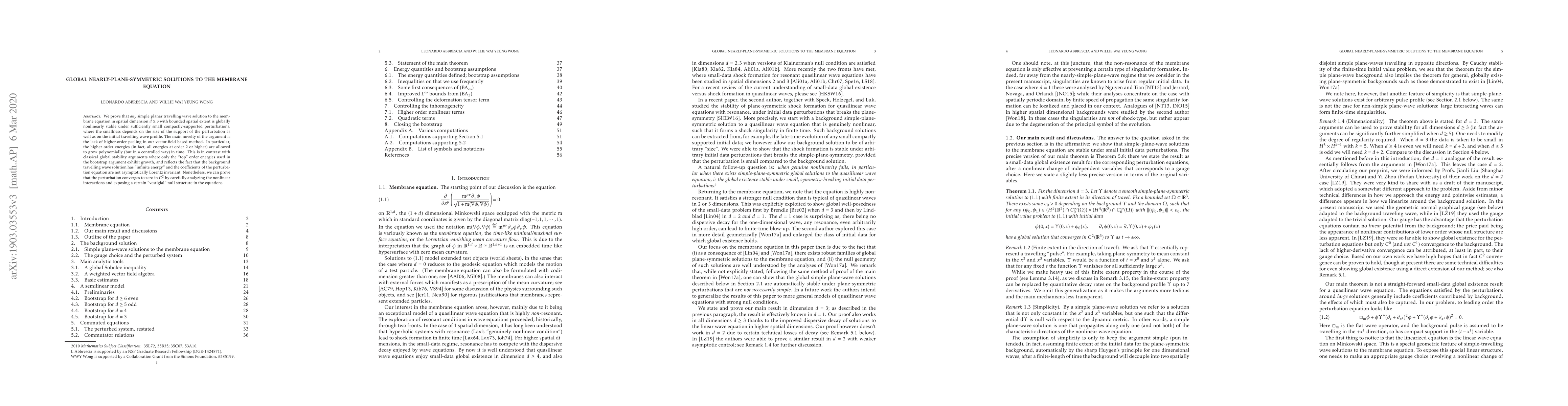 Thumbnail for Global nearly-plane-symmetric solutions to the membrane equation