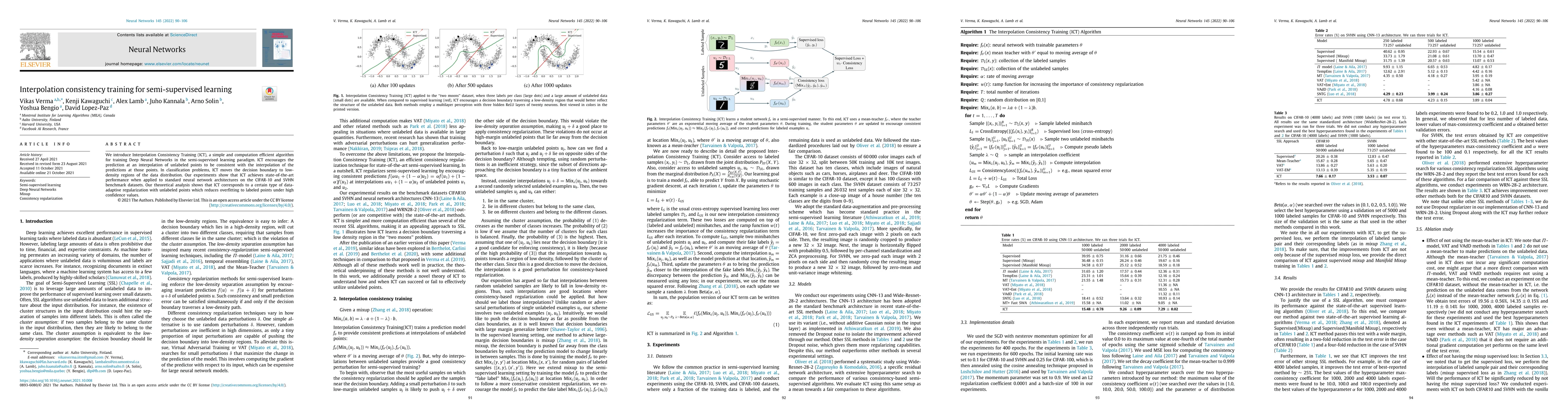 Thumbnail for Interpolation Consistency Training for Semi-Supervised Learning