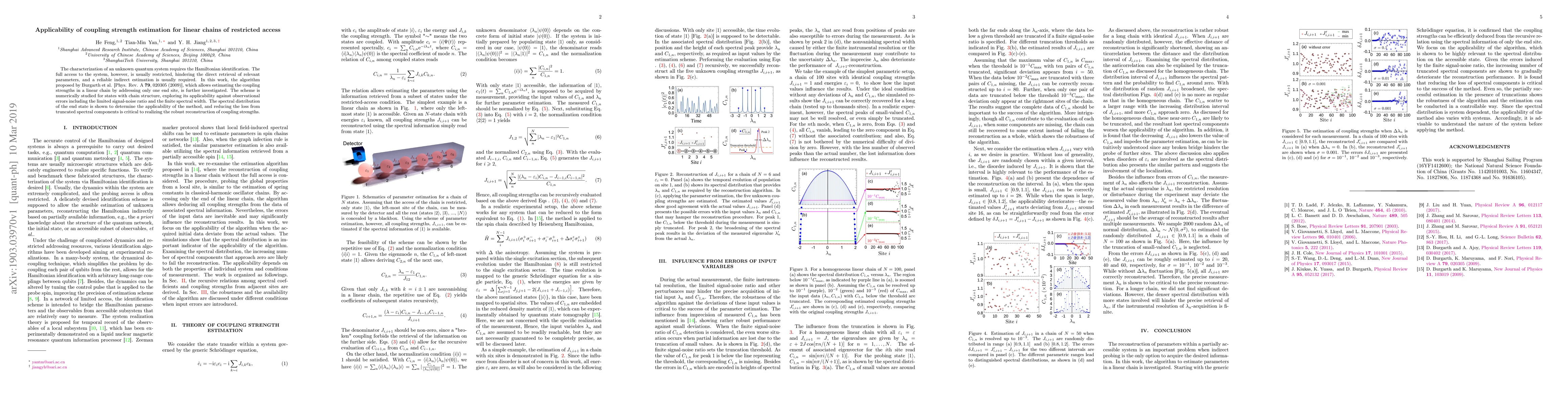 Thumbnail for Applicability of coupling strength estimation for linear chains of
  restricted access
