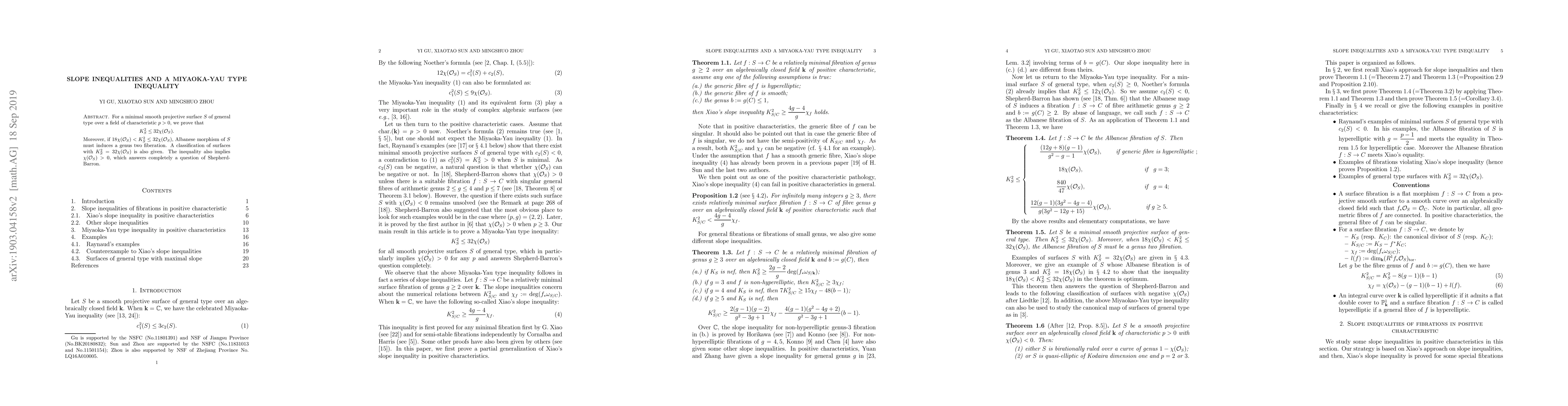 Thumbnail for Slope inequalities and a Miyaoka-Yau type inequality