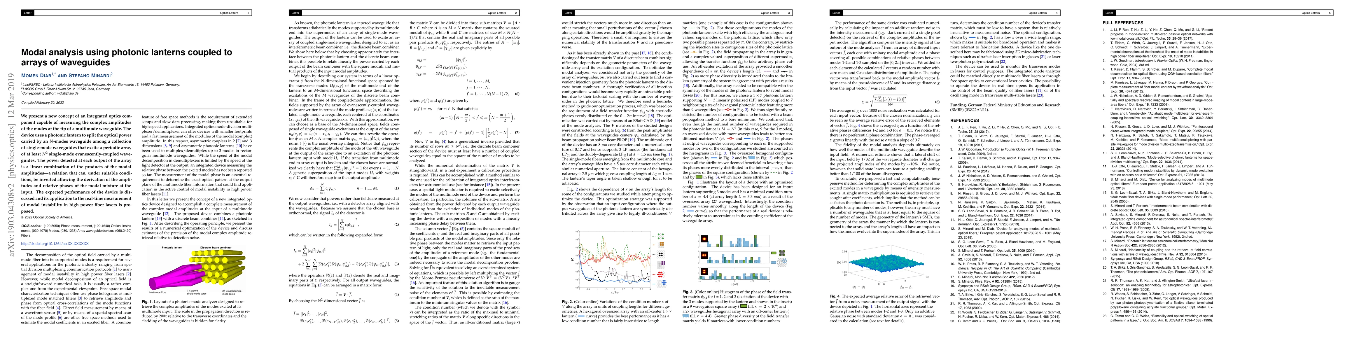 Thumbnail for Modal analysis using photonic lanterns coupled to arrays of waveguides