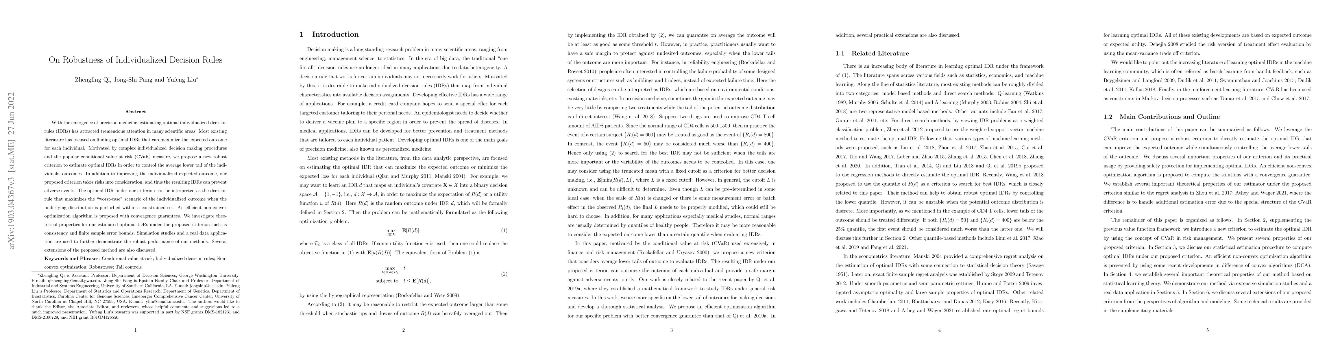 Thumbnail for On Robustness of Individualized Decision Rules