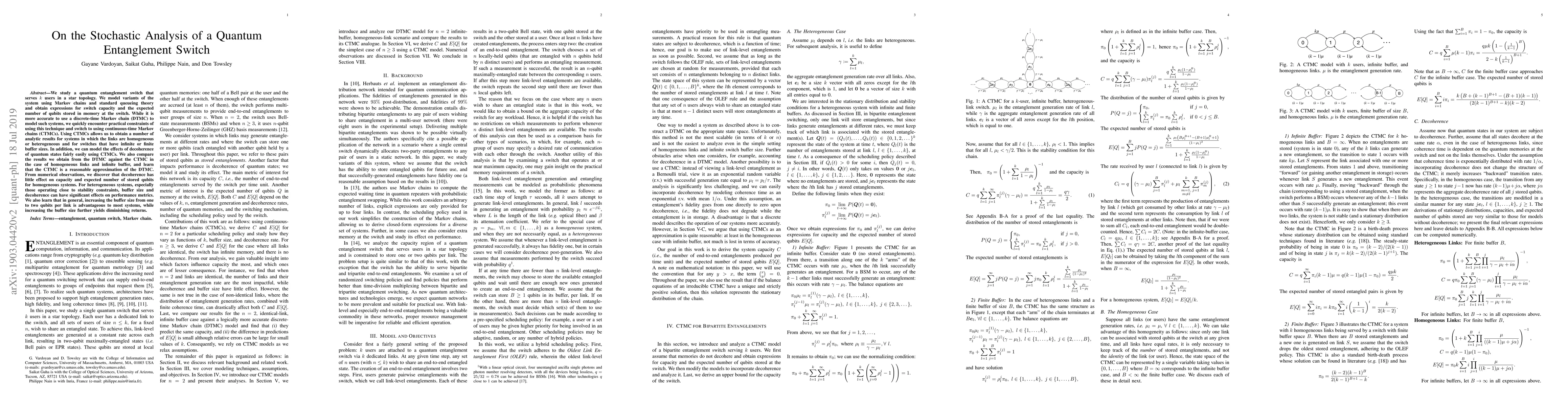 Thumbnail for On the Stochastic Analysis of a Quantum Entanglement Switch