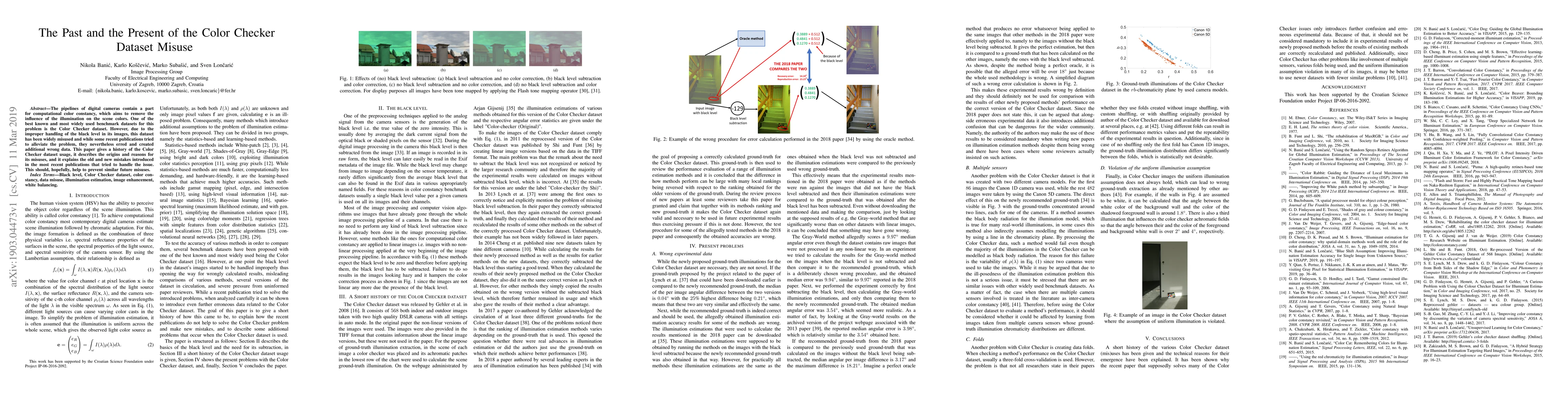 Thumbnail for The Past and the Present of the Color Checker Dataset Misuse