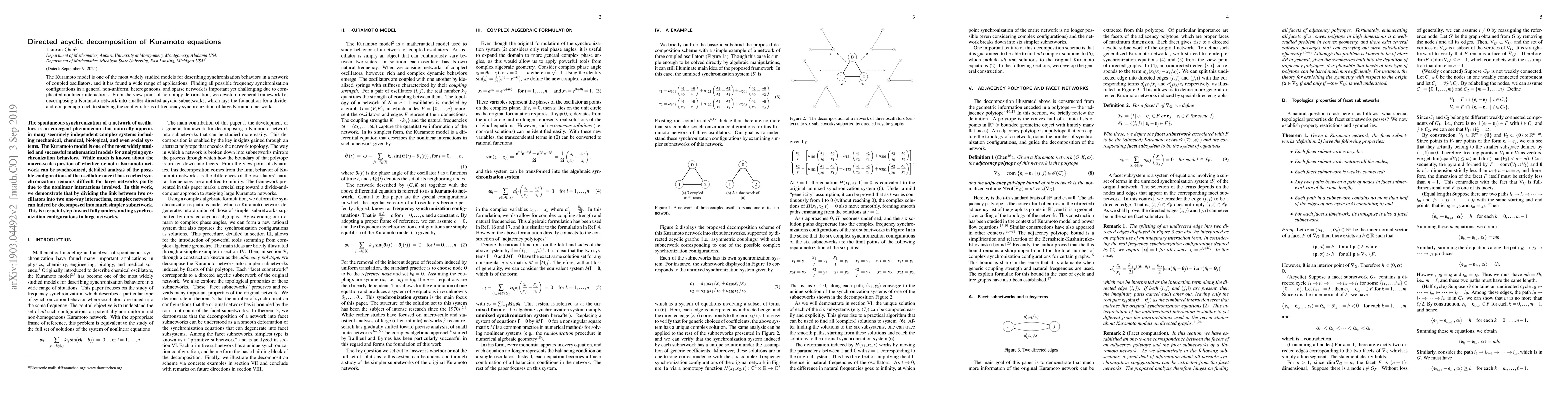 Thumbnail for Directed acyclic decomposition of Kuramoto equations