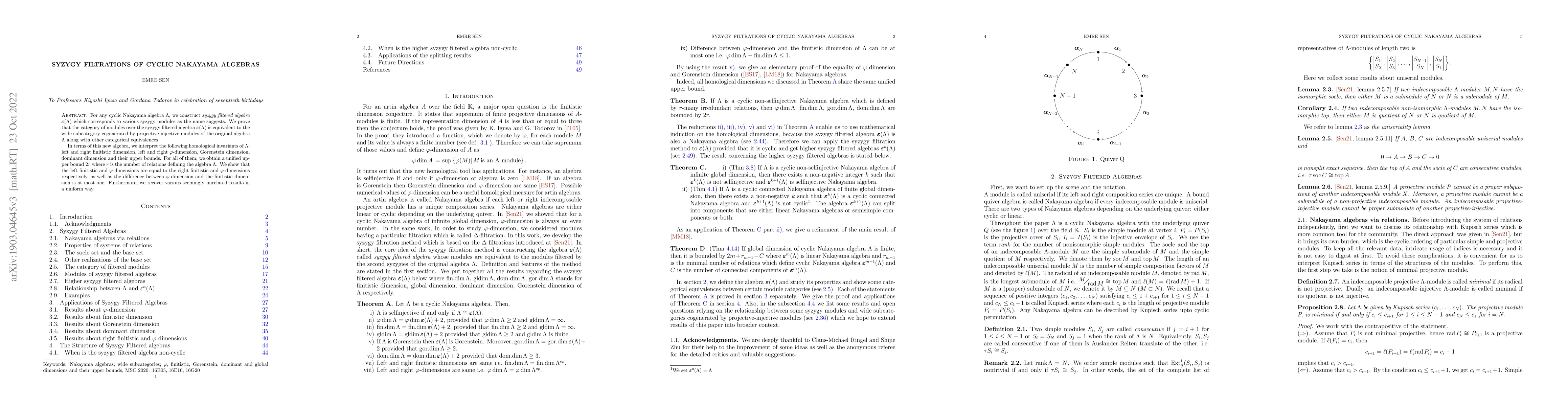 Thumbnail for Syzygy Filtrations of Cyclic Nakayama Algebras