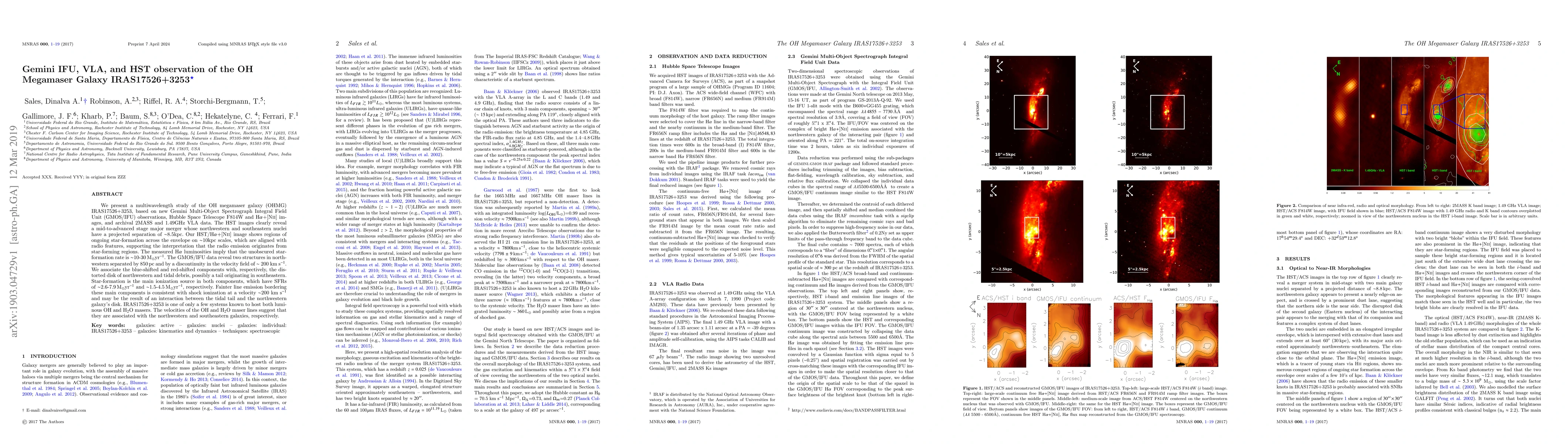 Thumbnail for Gemini IFU, VLA, and HST observation of the OH Megamaser Galaxy
  IRAS17526+3253