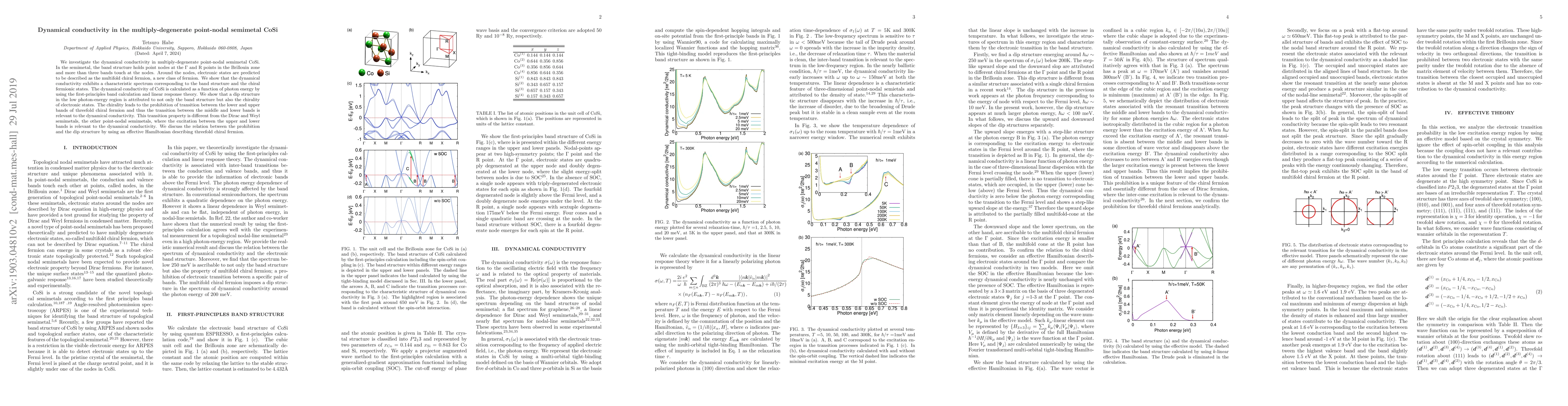 Thumbnail for Dynamical conductivity in multiply-degenerate point-nodal semimetal CoSi