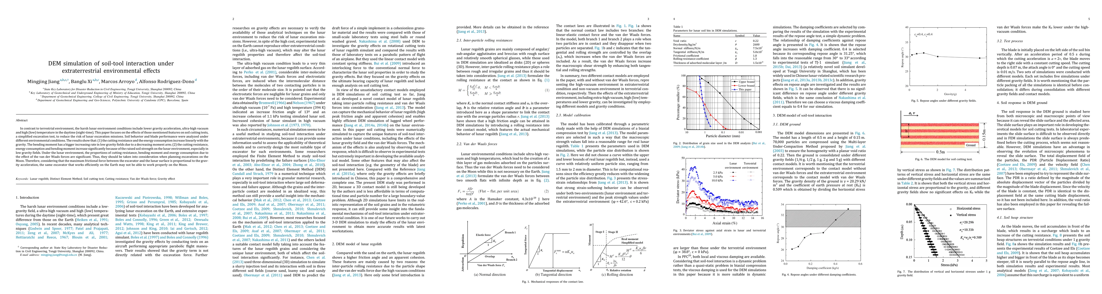 Thumbnail for DEM simulation of soil-tool interaction under extraterrestrial
  environmental effects