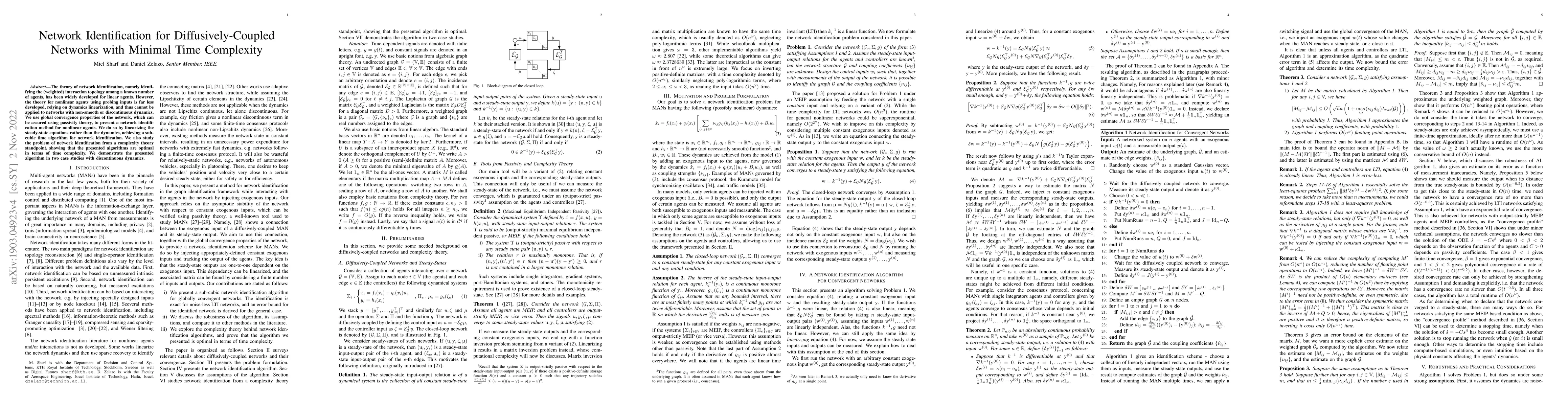 Thumbnail for Network Identification for Diffusively-Coupled Systems with Minimal Time
  Complexity