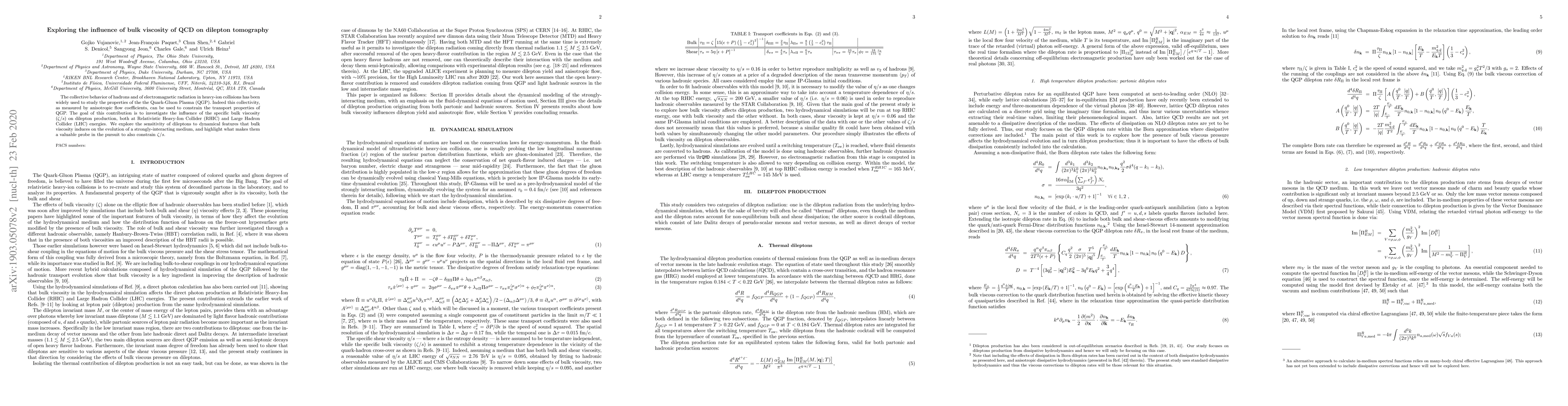 Thumbnail for Exploring the influence of bulk viscosity of QCD on dilepton tomography