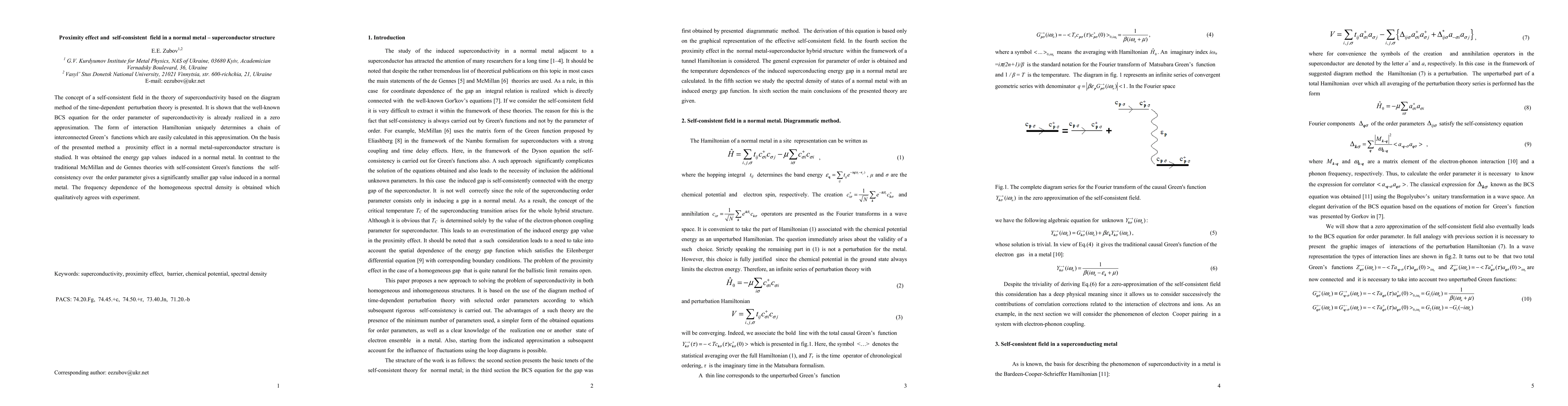 Thumbnail for Proximity effect and self-consistent field in a normal
  metal-superconductor structure
