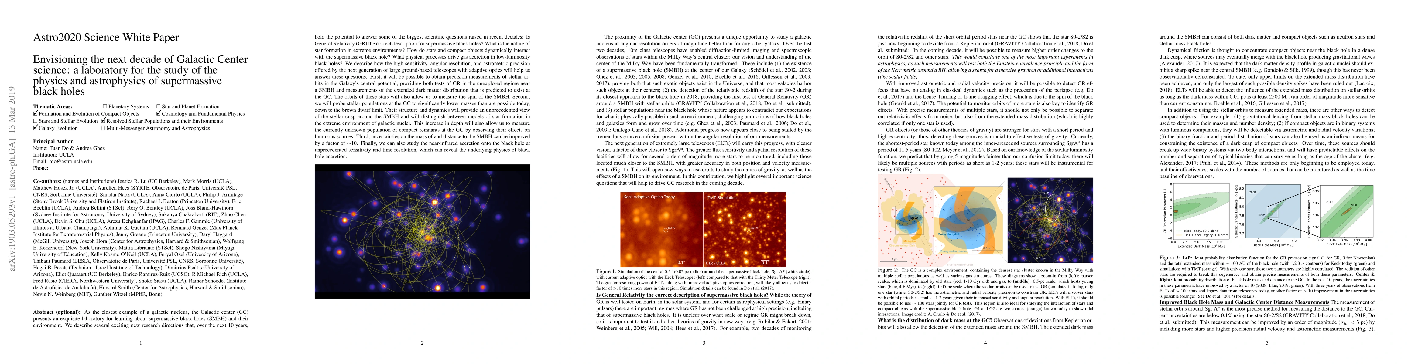Thumbnail for Envisioning the next decade of Galactic Center science: a laboratory for
  the study of the physics and astrophysics of supermassive black holes