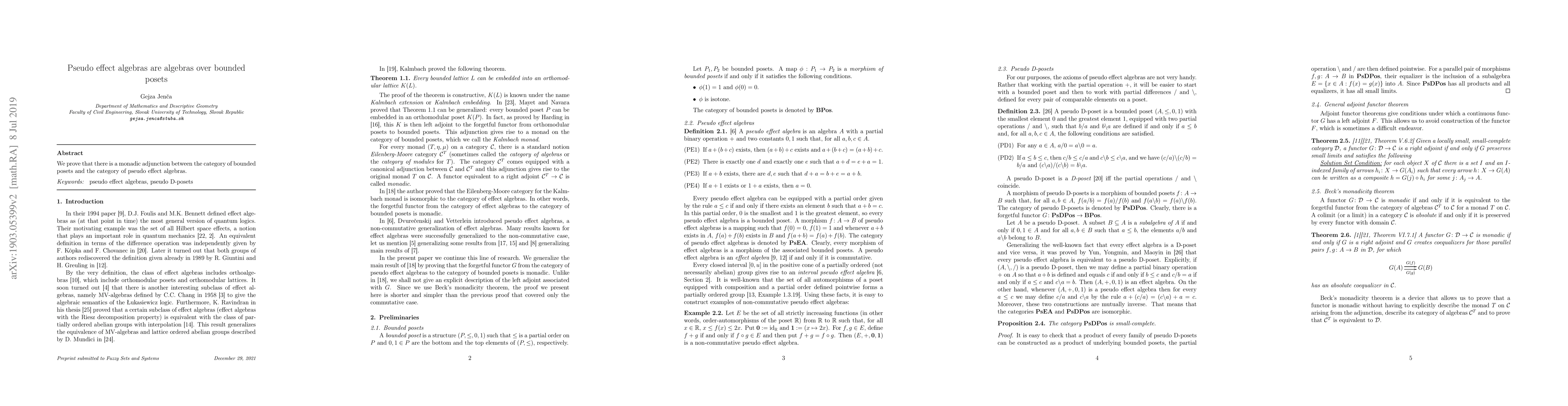 Thumbnail for Pseudo effect algebras as algebras over bounded posets