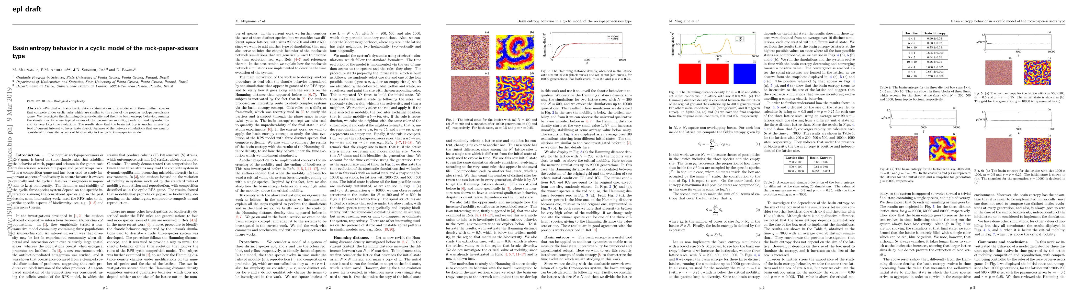 Thumbnail for Basin entropy behavior in a cyclic model of the rock-paper-scissors type