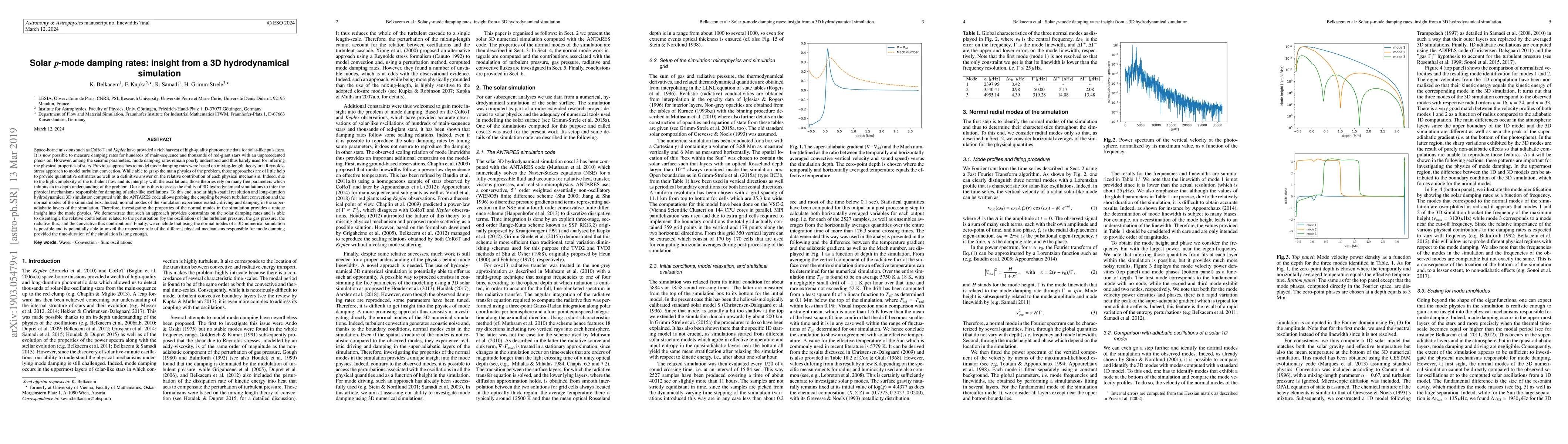 Thumbnail for Solar $p$-mode damping rates: insight from a 3D hydrodynamical
  simulation