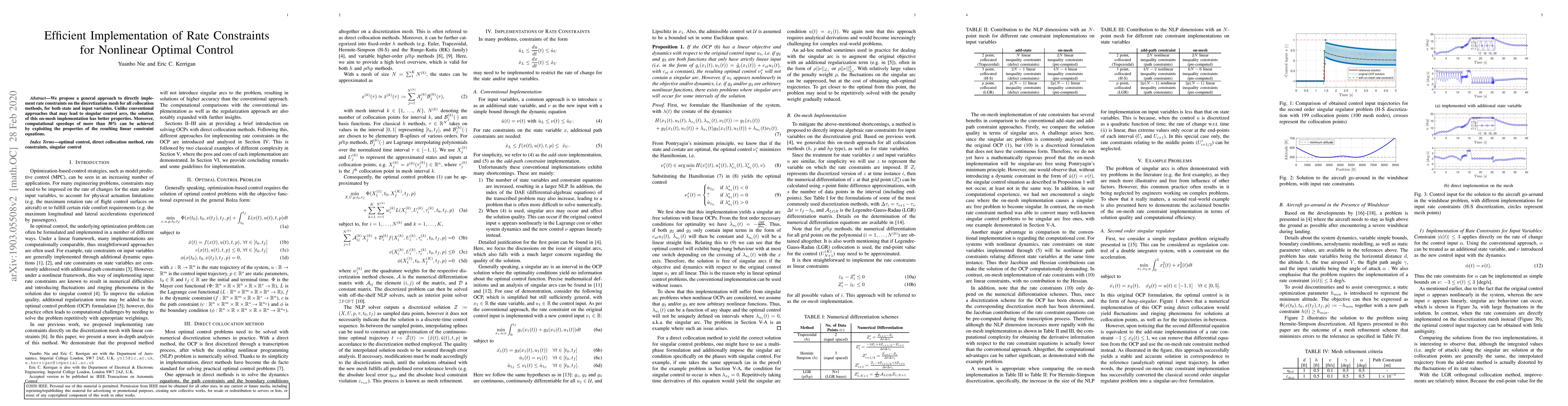 Thumbnail for Efficient Implementation of Rate Constraints for Nonlinear Optimal
  Control