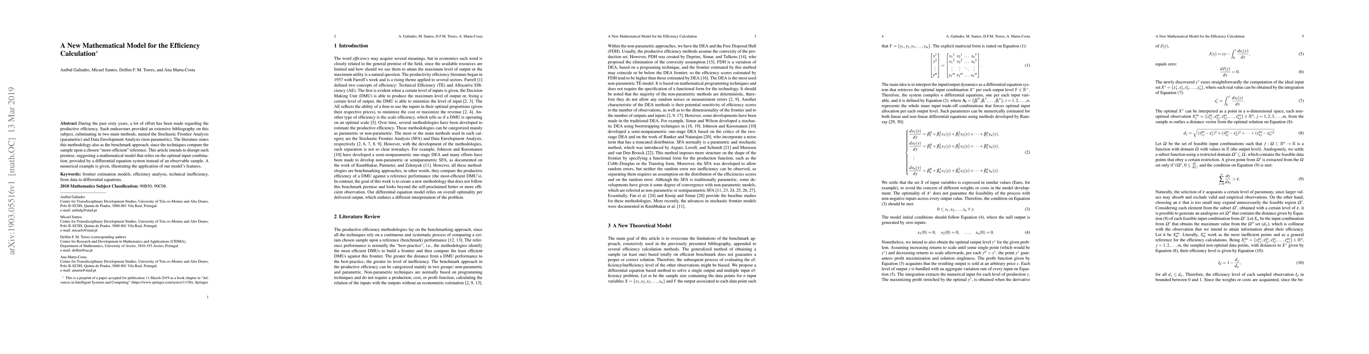 Thumbnail for A New Mathematical Model for the Efficiency Calculation