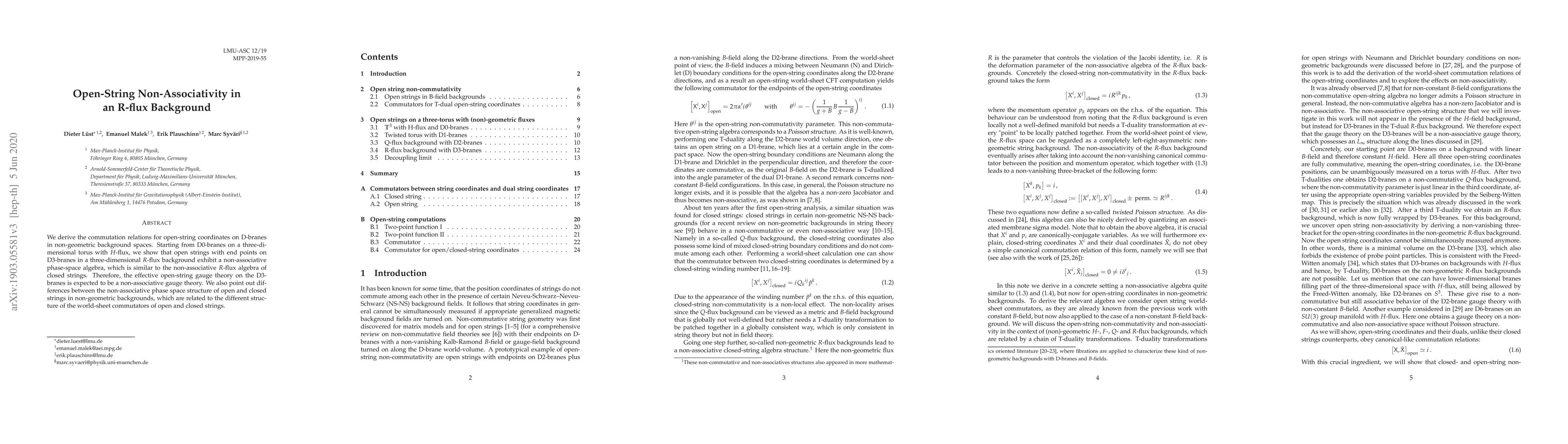 Thumbnail for Open-String Non-Associativity in an R-flux Background
