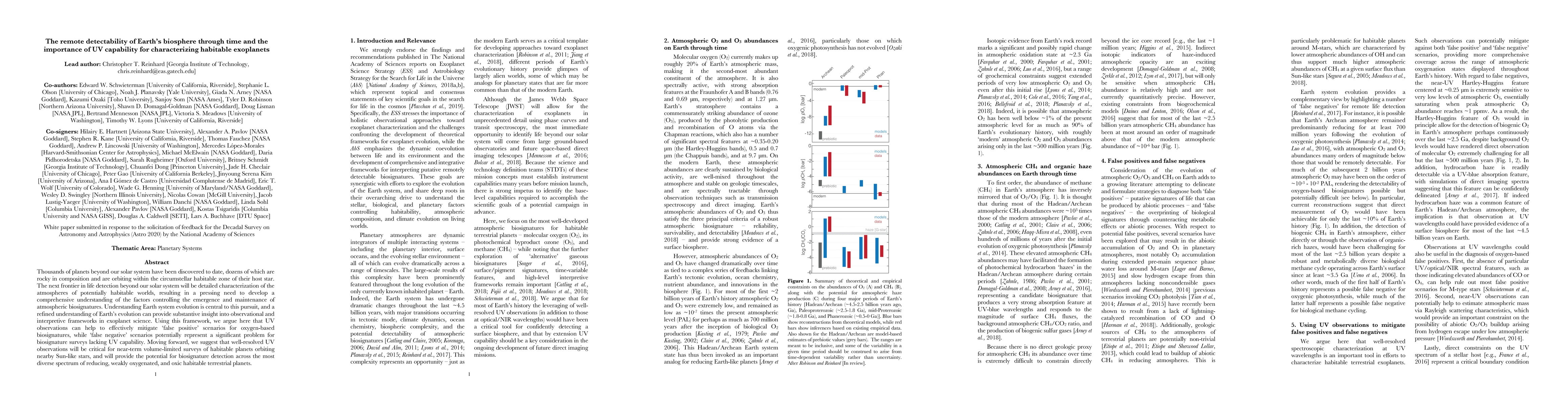 Thumbnail for The remote detectability of Earth's biosphere through time and the
  importance of UV capability for characterizing habitable exoplanets
