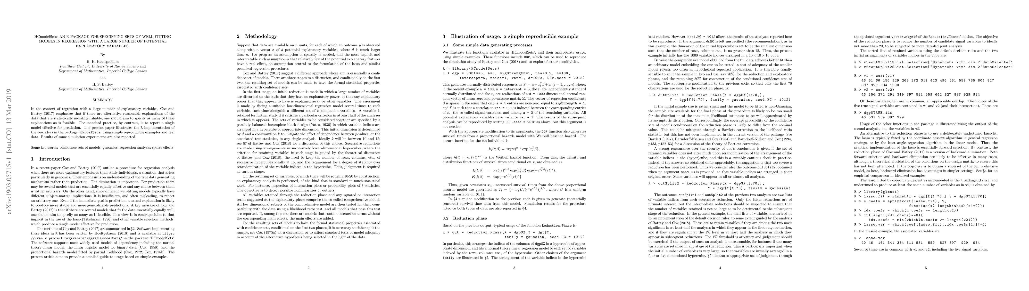 Thumbnail for HCmodelSets: An R package for specifying sets of well-fitting models in
  regression with a large number of potential explanatory variables