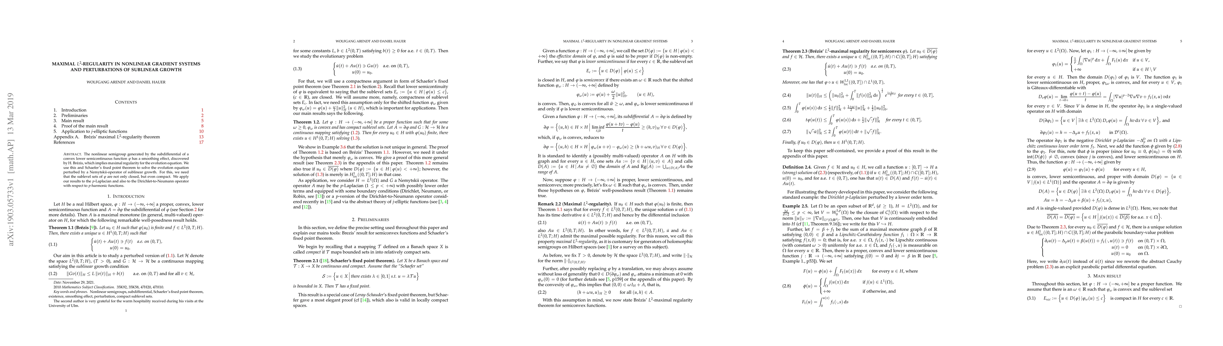 Thumbnail for Maximal $L^2$-regularity in nonlinear gradient systems and perturbations
  of sublinear growth