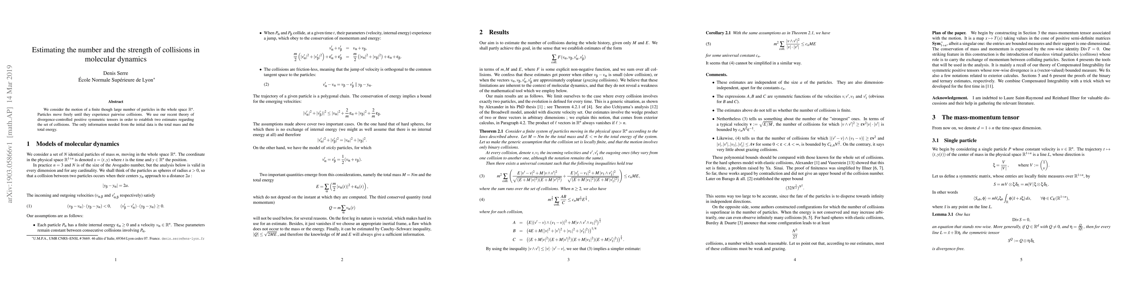 Thumbnail for Estimating the number and the strength of collisions in molecular
  dynamics