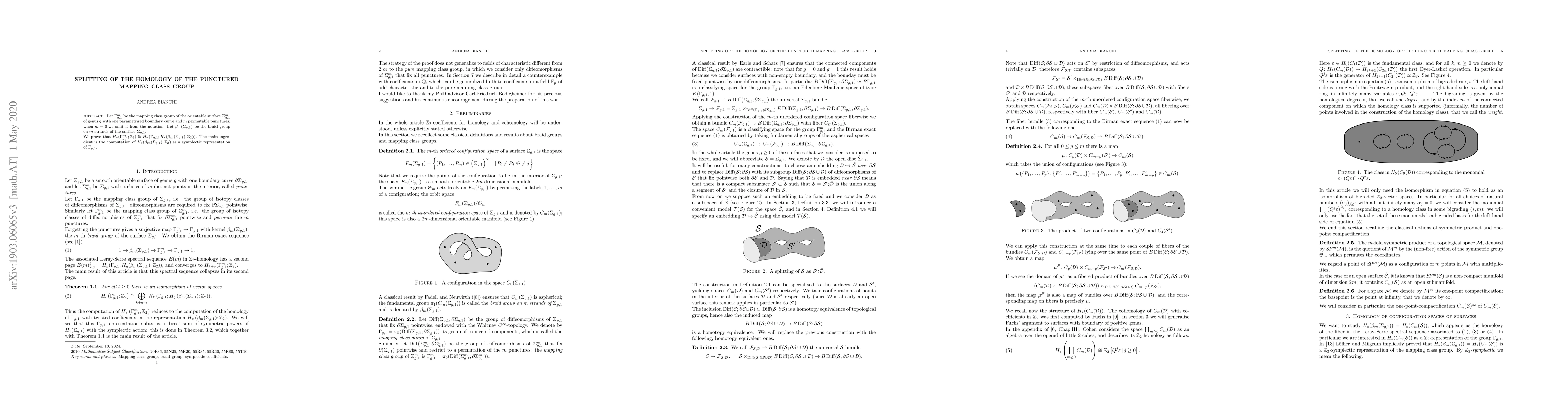 Thumbnail for Splitting of the homology of the punctured mapping class group