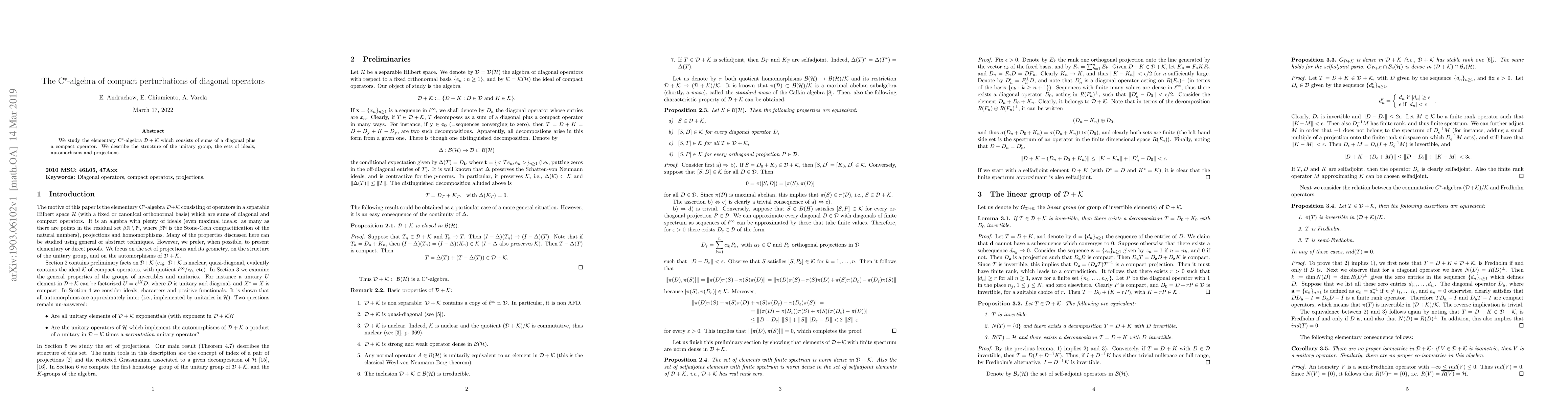 Thumbnail for The C*-algebra of compact perturbations of diagonal operators