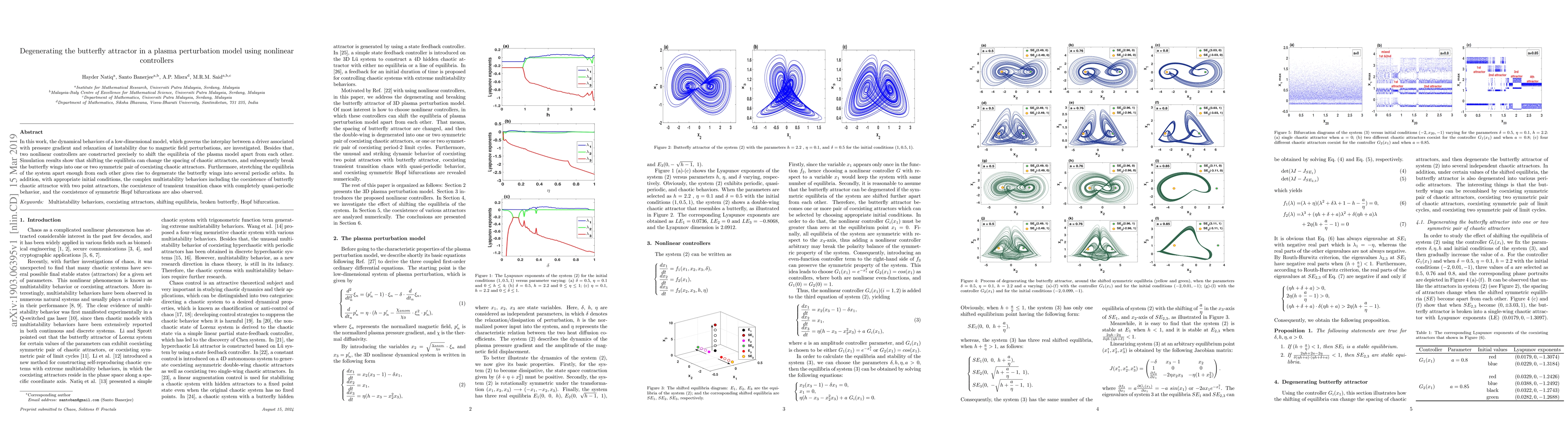 Thumbnail for Degenerating the butterfly attractor in a plasma perturbation model
  using nonlinear controllers