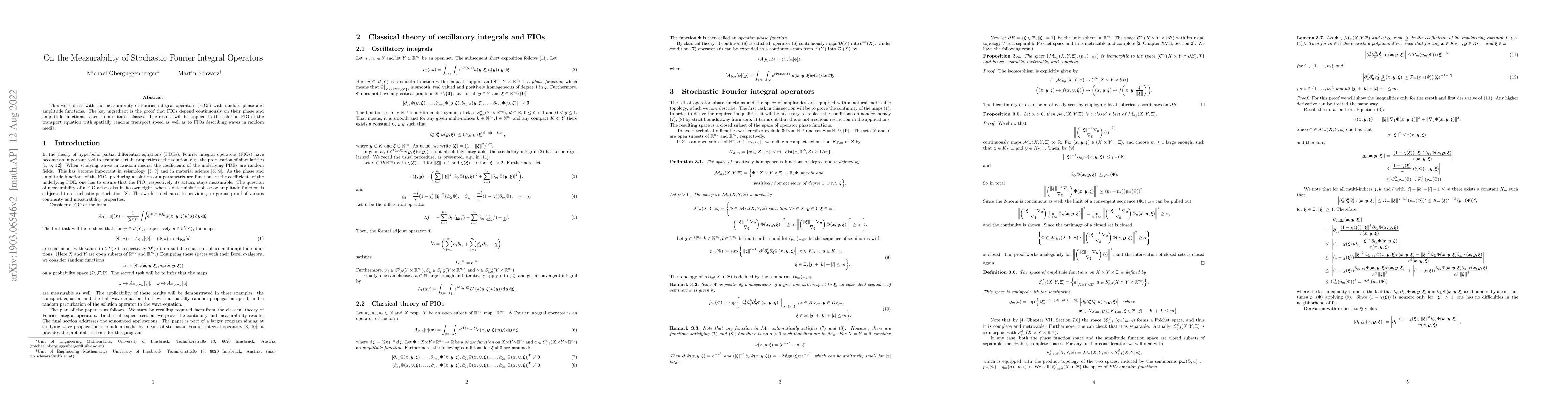 Thumbnail for On the Measurability of Stochastic Fourier Integral Operators