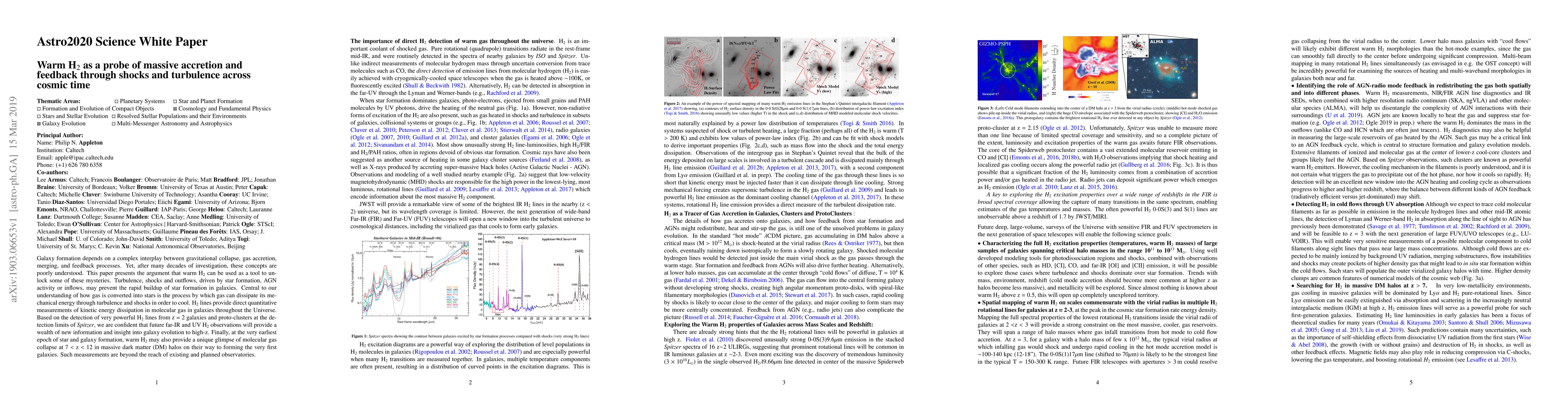Thumbnail for Warm H$_2$ as a probe of massive accretion and feedback through shocks
  and turbulence across cosmic time