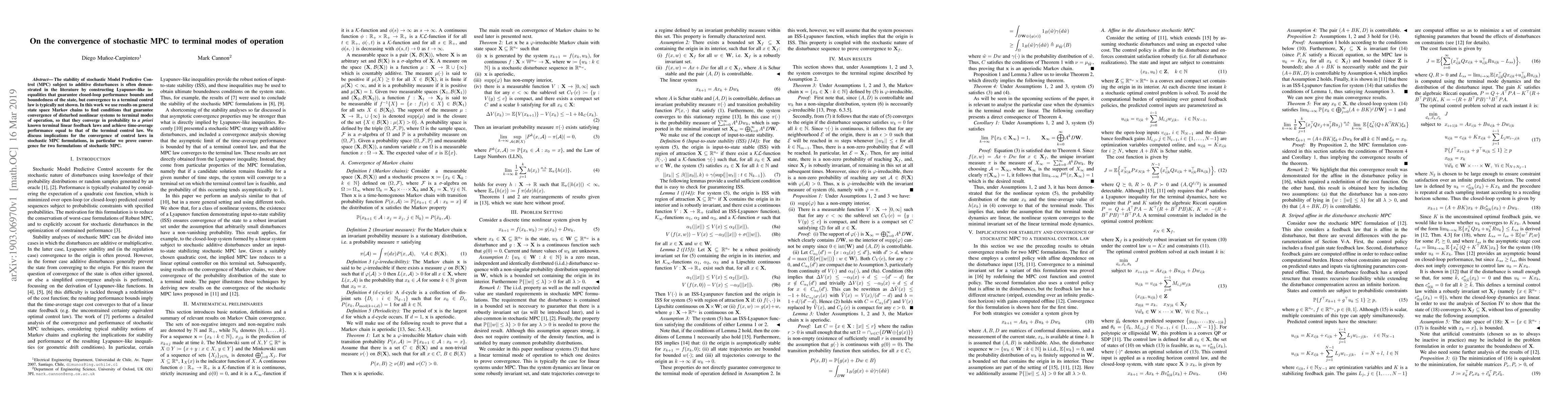 Thumbnail for On the convergence of stochastic MPC to terminal modes of operation