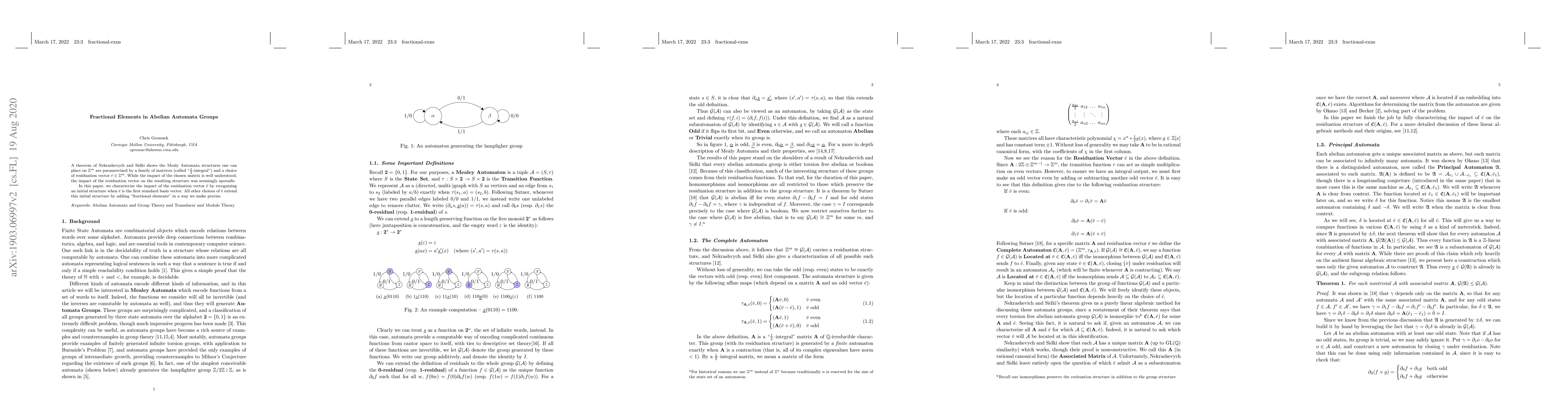 Thumbnail for Extensions of Abelian Automata Groups