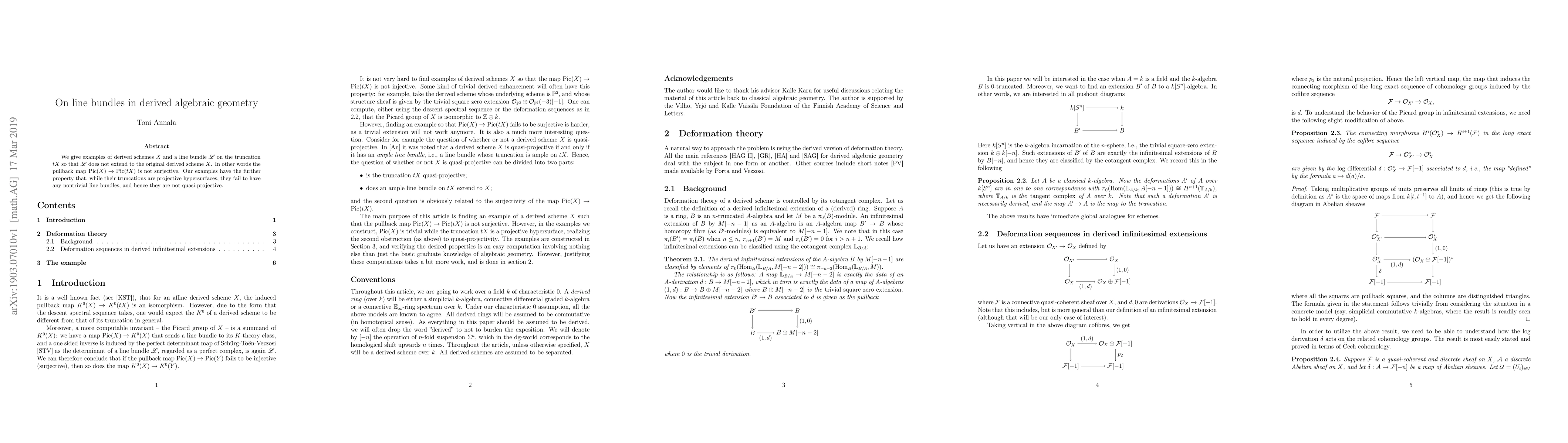 Thumbnail for On line bundles in derived algebraic geometry